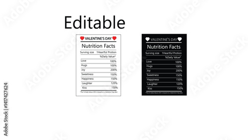 Valentines day nutrition template ,Valentine's Day Nutrition Facts Design. Valentines day nutrition template . nutrition facts table of love.

