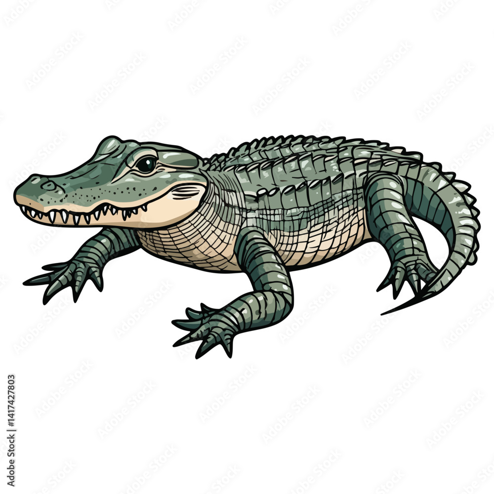 Fototapeta premium crocodile, reptile, vector, transparent background, alligator