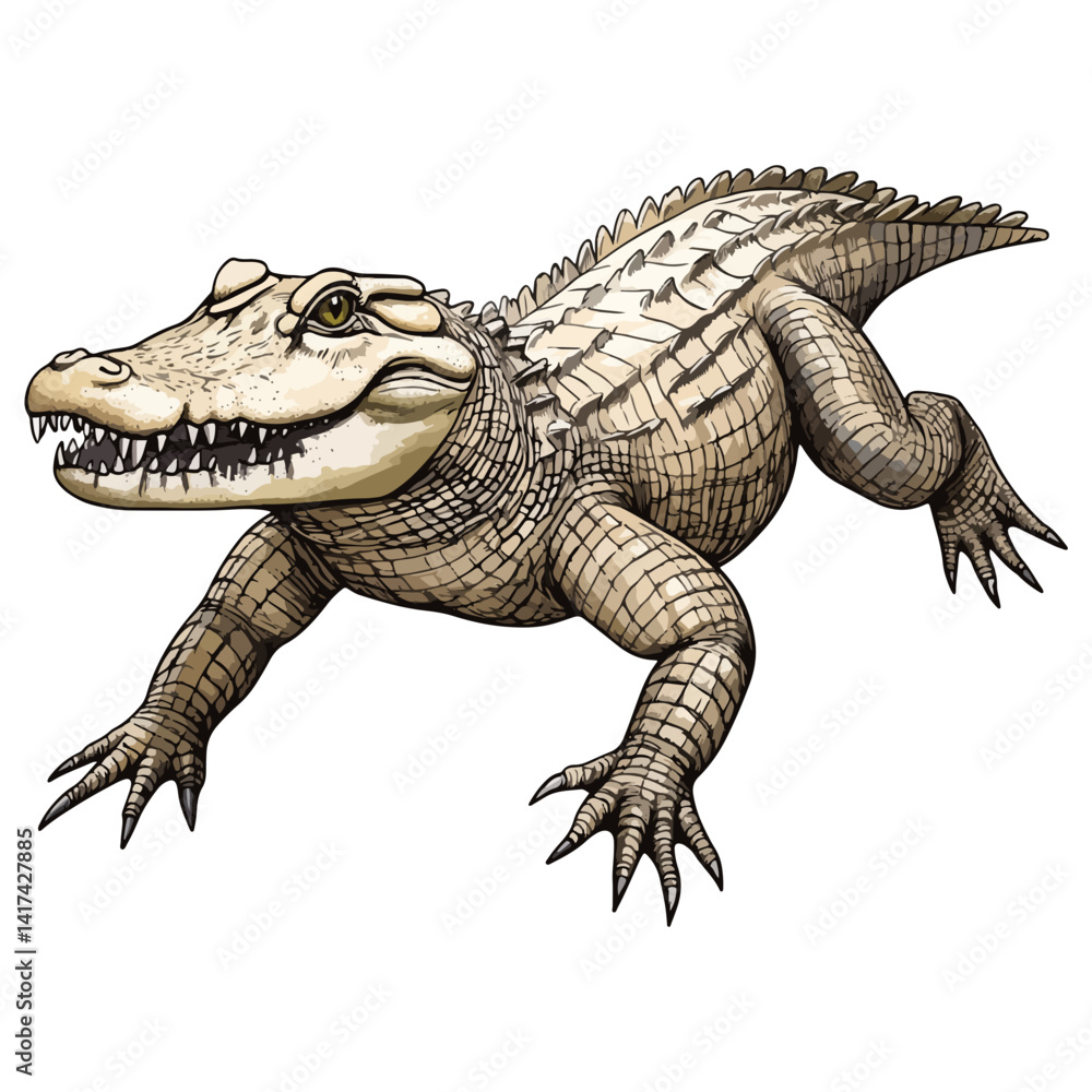 Fototapeta premium crocodile, reptile, vector, transparent background, alligator