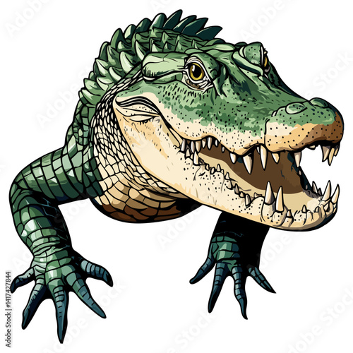 crocodile, reptile, vector, transparent background, alligator