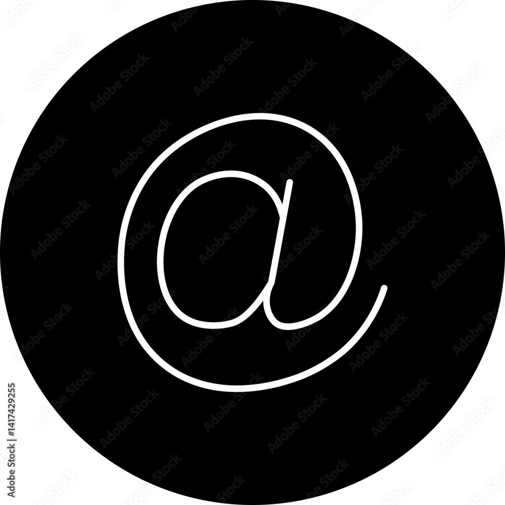 At Sign Vector Line Black Circle Icon Design At Sign Vector Line Black Circle Icon Design