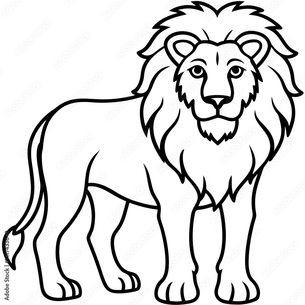 Elegant Lion Outline Illustration Elegant Lion Outline Illustration