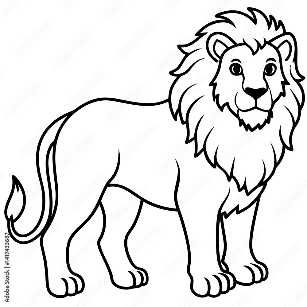 Elegant Lion Outline Illustration Elegant Lion Outline Illustration