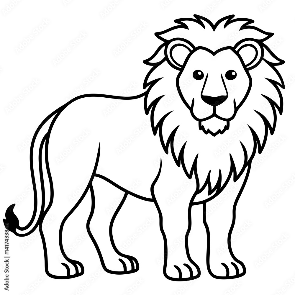 Elegant Lion Outline Illustration Elegant Lion Outline Illustration