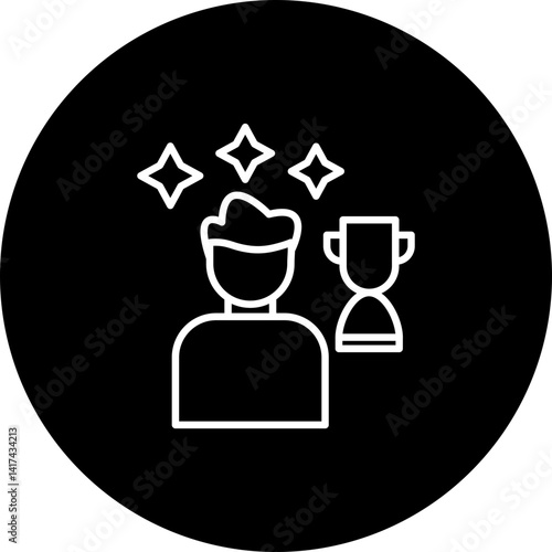 Success Vector Line Black Circle Icon Design