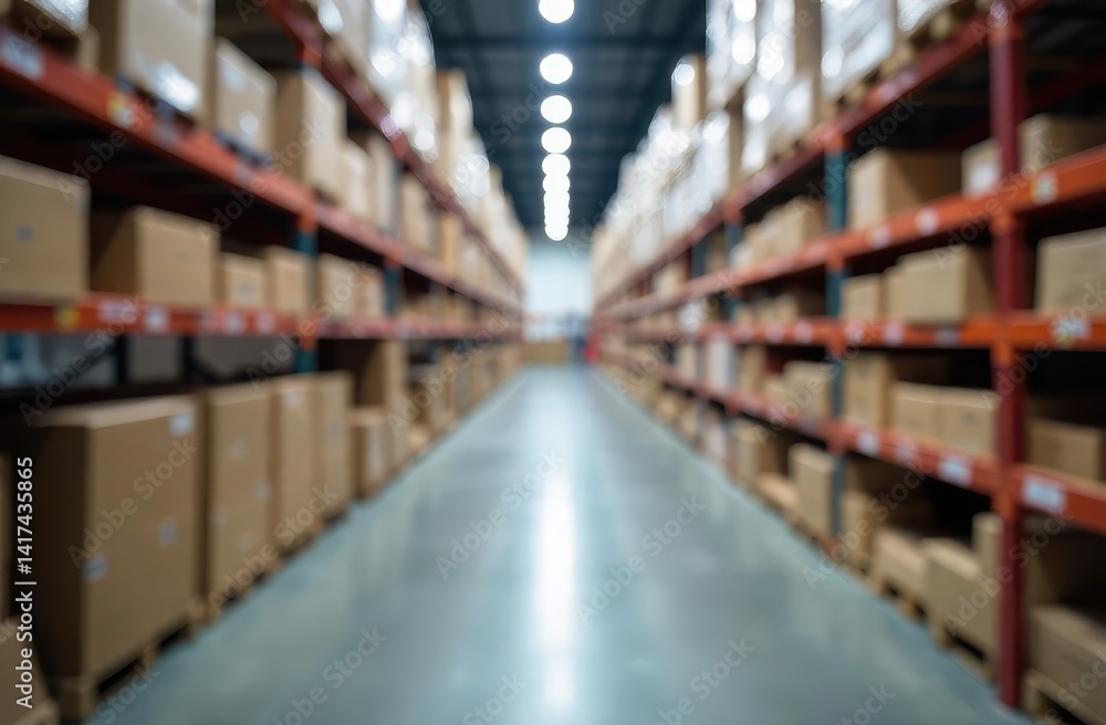 Blurred warehouse or storehouse for background. Warehouse industrial and logistics companies boxes and crates stacked . Commercial warehouse. Blurred warehouse or storehouse for background. Warehouse industrial and logistics companies boxes and crates stacked . Commercial warehouse.