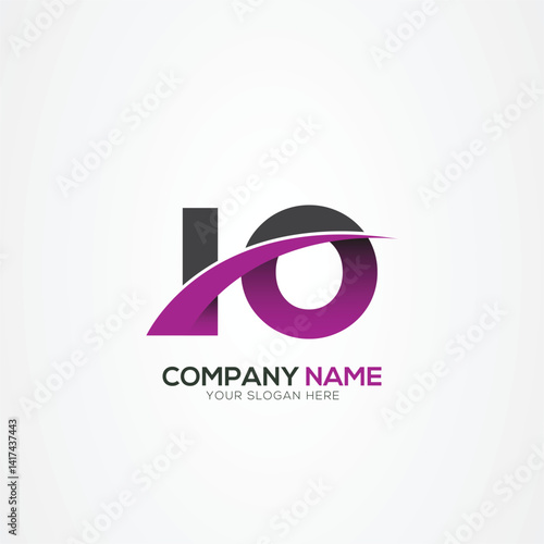 IO or OI Letter Logo Design with a Creative Cut Creative logo design