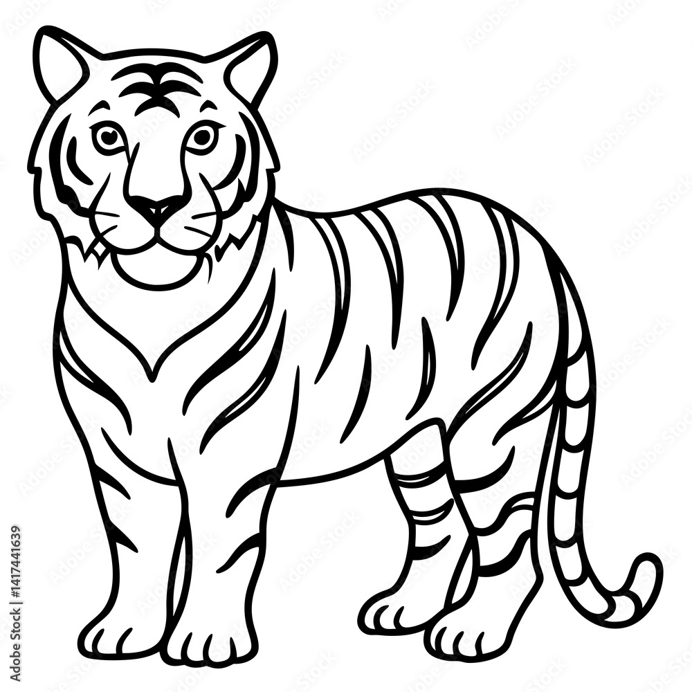Fierce Tiger Outline Design Fierce Tiger Outline Design