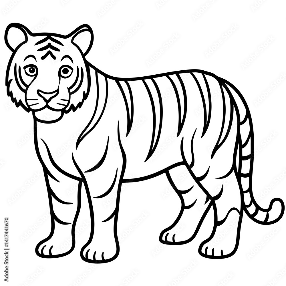 Obraz premium Fierce Tiger Outline Design