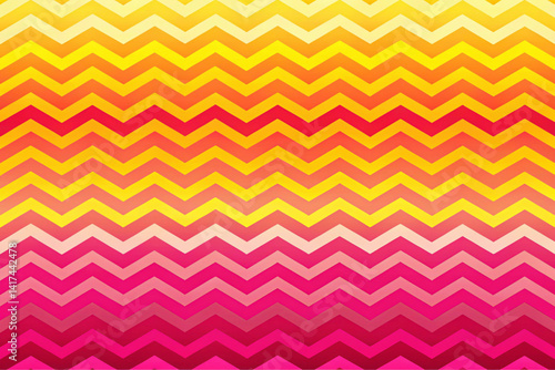 Electric pink to sunshine yellow with fun zig-zag waves