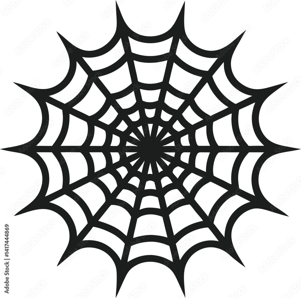 Obraz premium Thin Line Creepy Web Illustration