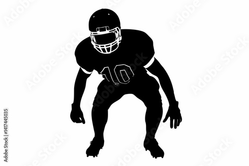 Rugby Player Crouch SVG – Silhouette Vector for Intense Athletic Sports Design


