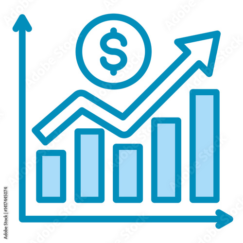 Sales Trend  Icon Element For Design	