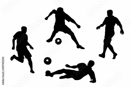 Soccer Player Kick SVG – Powerful Silhouette Vector Set for Sports Graphics

