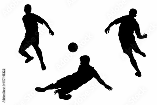 Soccer Kick Silhouettes SVG – Dynamic Player Vector Art for Sports Design Projects

