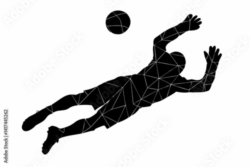 Soccer Goalkeeper SVG – Diving Silhouette Vector for Athletic Sports Design

