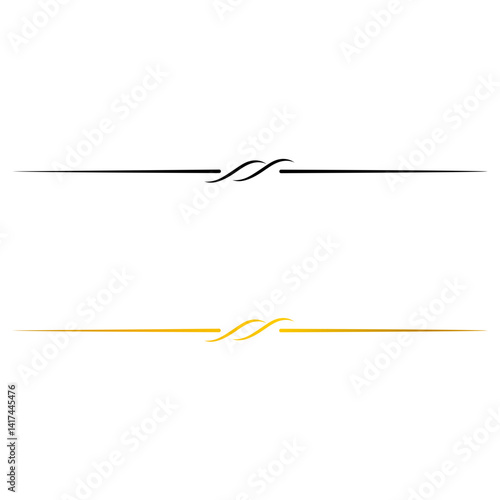 Black and gold simple text dividers