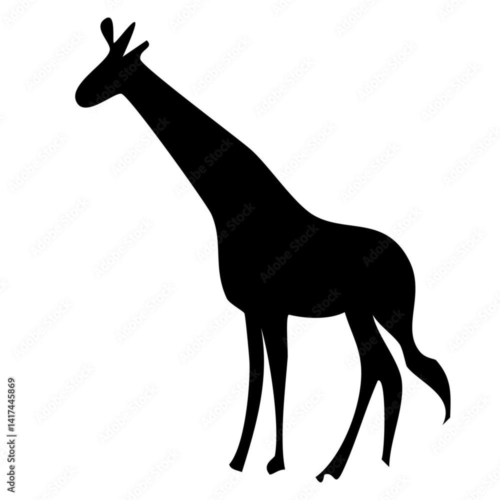 giraffe silhouette vector graphic black design