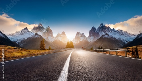 Road and mountain background