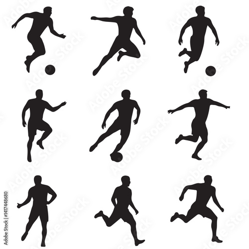 Wallpaper Mural football players silhouettes Torontodigital.ca