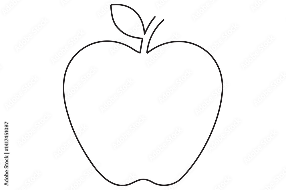 Continuous one line art drawing apple outline vector art illustration
Continuous one line art drawing apple outline vector art illustration
