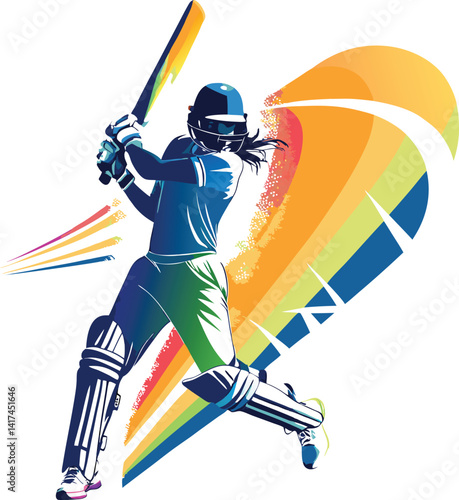 Women Cricket Vectors and Cricket Player Logo