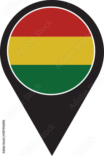 bolivia in the world flag location point icon pack


