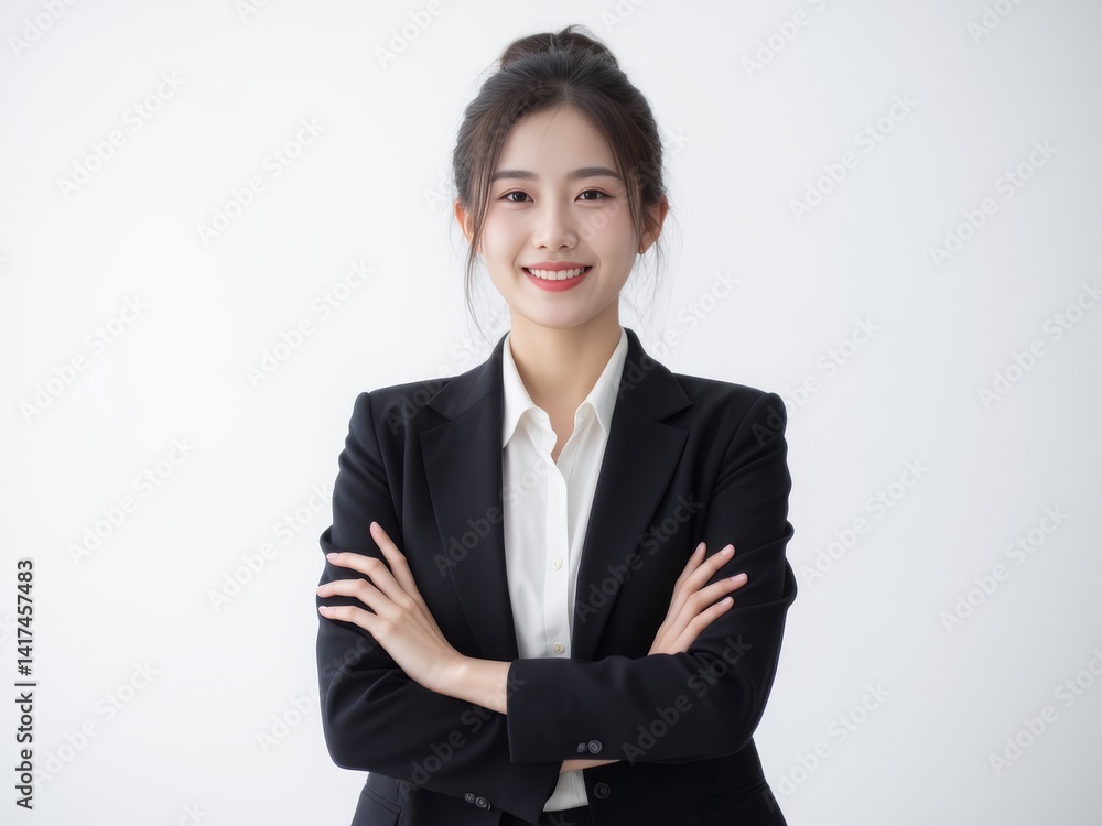 Portrait of successful confident woman entrepreneur standing with crossed arms Portrait of successful confident woman entrepreneur standing with crossed arms