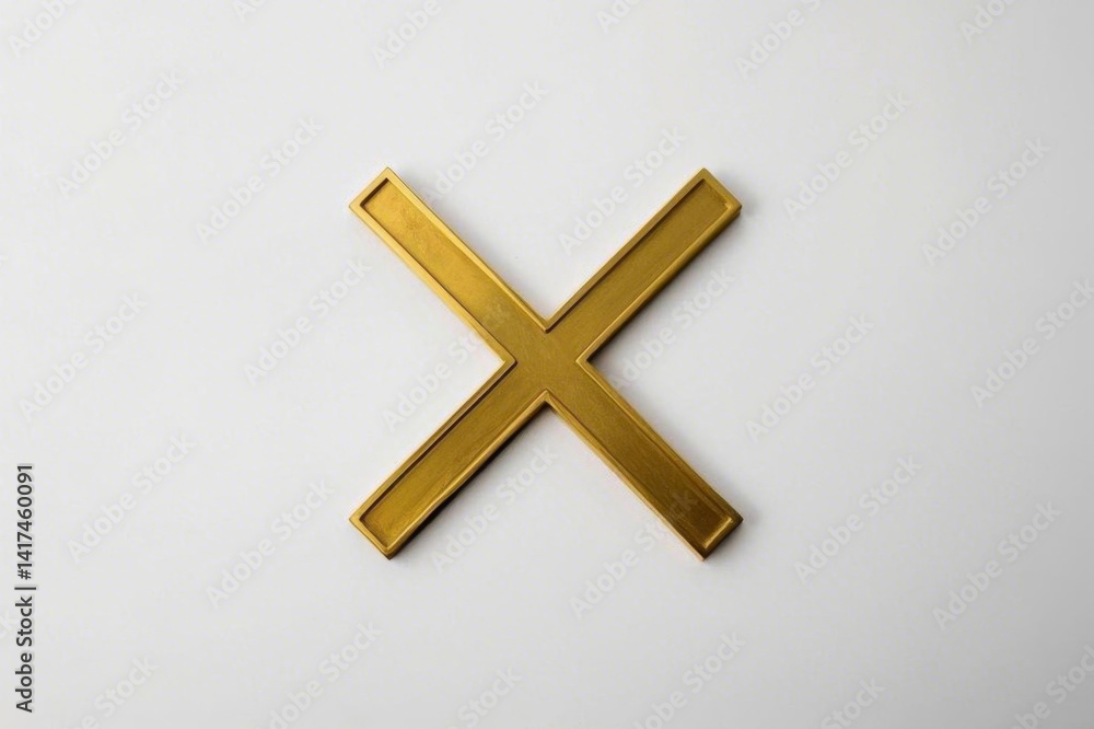 Obraz premium arafed image of a gold x on a white surface
