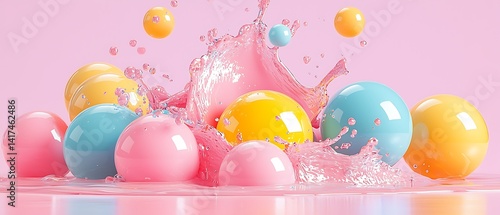 Colorful Balls Splashing