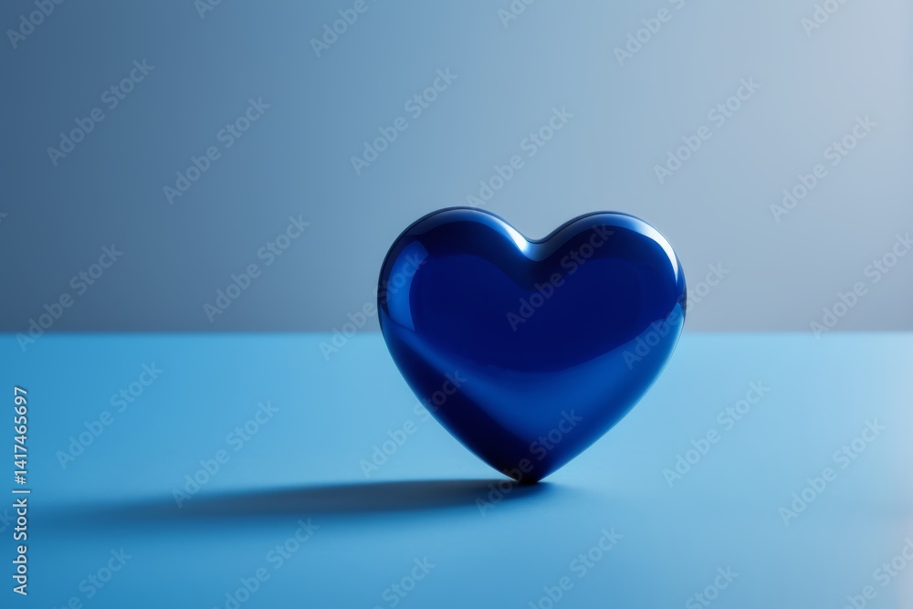 a close up of a blue heart on a blue surface a close up of a blue heart on a blue surface