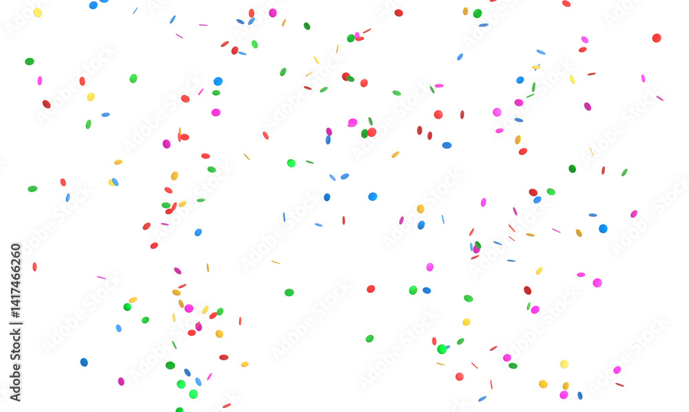 Fototapeta premium des confettis multicolores dans les airs - rendu 3D - fond transparent