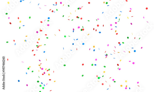 des confettis multicolores dans les airs - rendu 3D - fond transparent