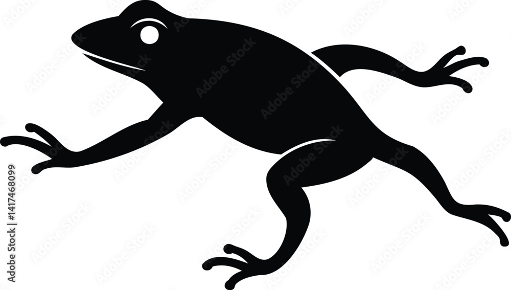 Fototapeta premium Frog Silhouette with Arms Extended - Vector Design for Wildlife and Nature Themes