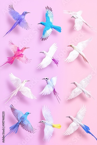 Colorful Birds in Flight (2)