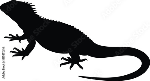 Silhouette of a Lizard in Motion - Vector Design for Nature, Wildlife, and Reptile Themes