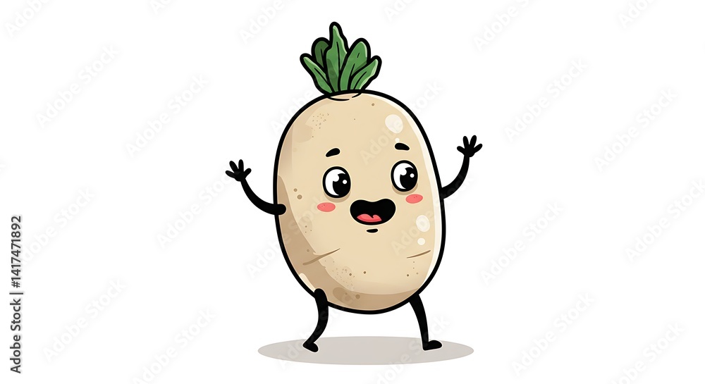 Fototapeta premium Funny potato vegetable illustration
