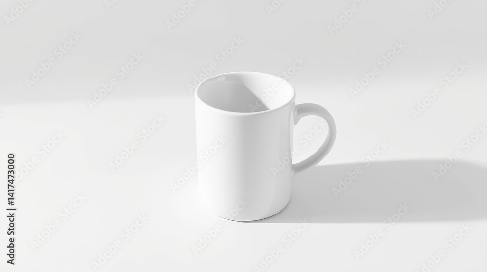 Minimalist White Ceramic Mug on Clean Background – Product Mockup Minimalist White Ceramic Mug on Clean Background – Product Mockup