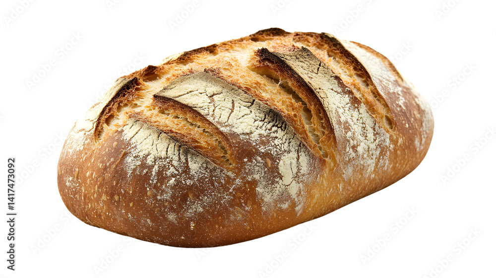 Fresh Loaf of Bread Isolated on White Background for Bakery Advertisement Fresh Loaf of Bread Isolated on White Background for Bakery Advertisement