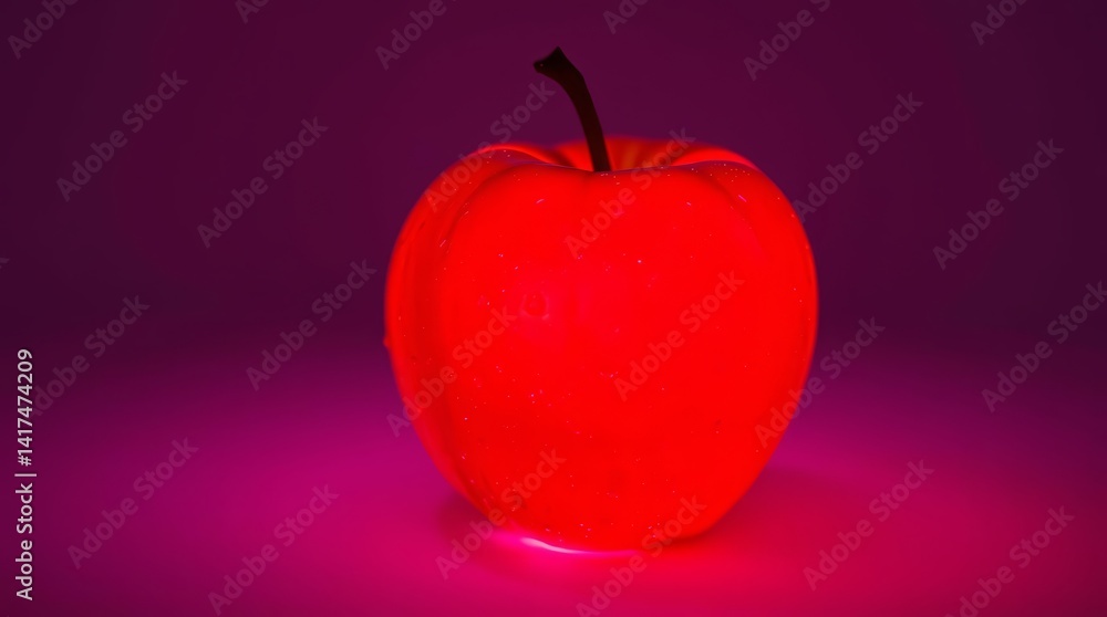 Fototapeta premium Shiny Red Apple on White Background – Healthy Fruit Isolated