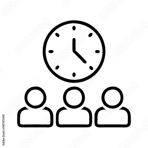 Meeting time management schedule appointment deadline teamwork collaboration icon vector