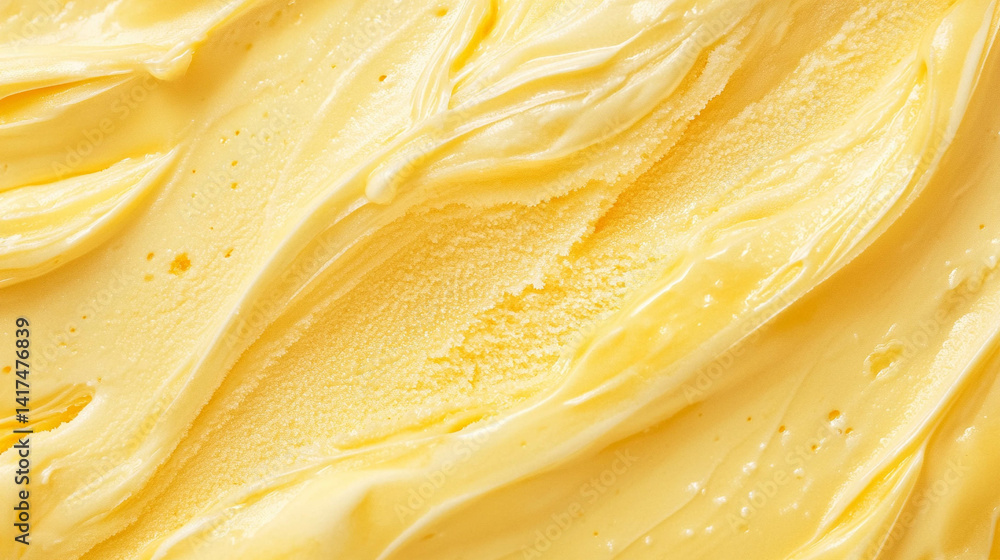 Fresh mango creamy ice cream close-up for background. Homemade ice cream