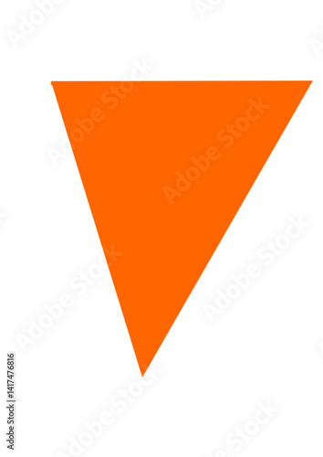 a upside down orange triangle