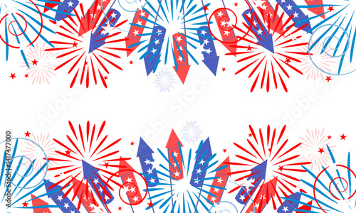 fireworks 4th of july border frame background
