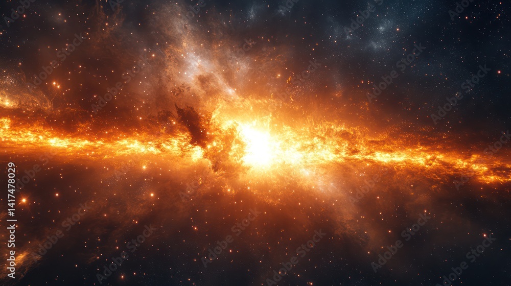 Naklejka premium Cosmic explosion nebula; space background