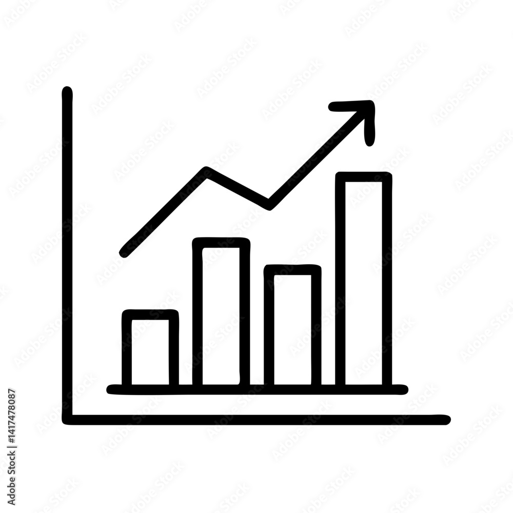 Growth chart vector illustration showing business success and financial performance analysis report Growth chart vector illustration showing business success and financial performance analysis report