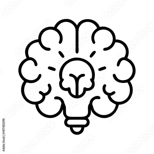 Brainstorming idea concept illustration: creative thinking process and problem solving design