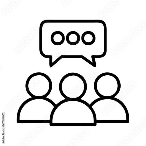 Group discussion icon vector, team meeting, people talking, communication, teamwork, forum icon