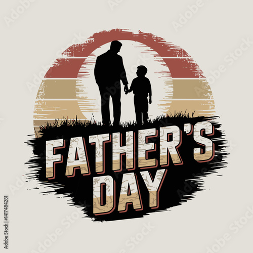 A heartwarming tribute to fathers on Father’s Day, featuring a silhouette of a father and son against a serene sunset
