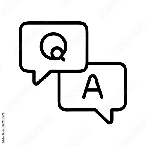 Questions and answers faq icon vector illustration qa support help information bubble outline design